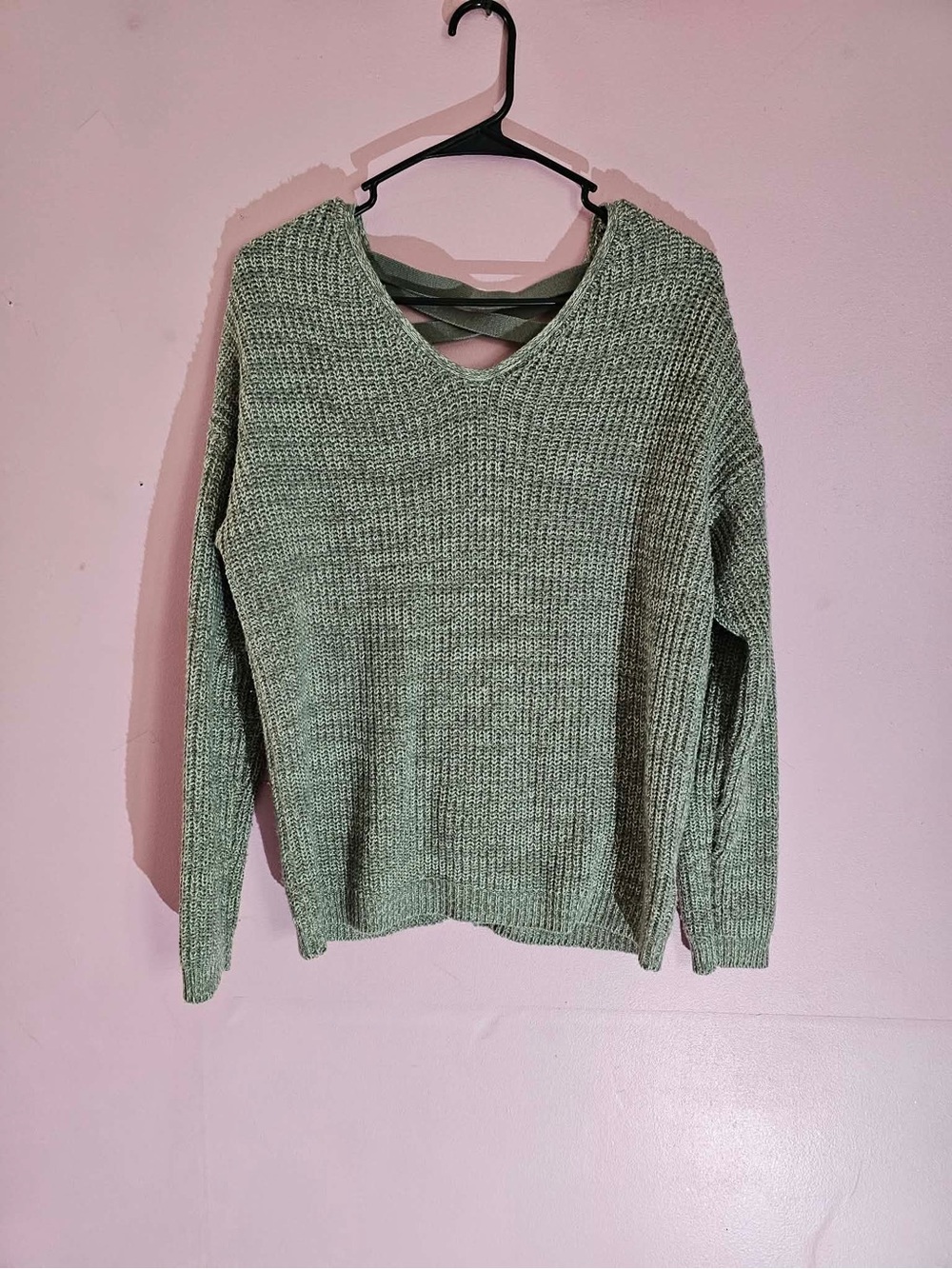 Poof! Crisscross V-Neck Sweater